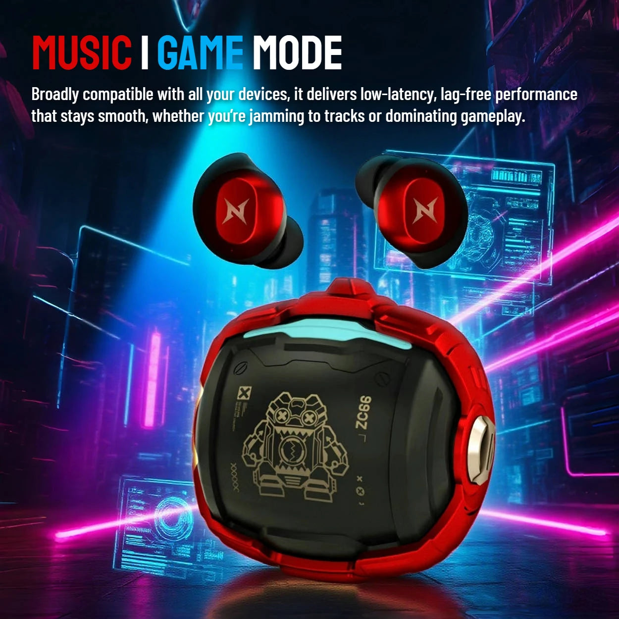 ZOMBIES CAT Bluetooth 5.4 Sports Earbuds – Mini Invisible In-Ear TWS Wireless Headphones with Clear Call & Sport Lanyard
