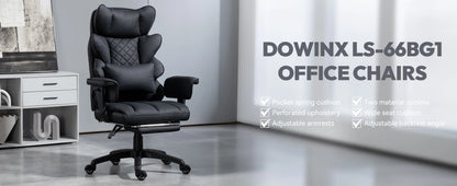 Dowinx Big & Tall Office Chair – High Back Computer Gaming Chair with Pocket Spring Cushion, Lumbar Support & Armrests