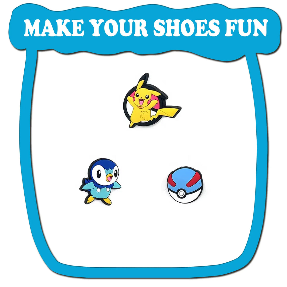 Pokemon Shoe Charms - PVC Cartoon Shoe Decorations for Slides and Sandals, 20/50/100-Piece Set for Gifts and Parties