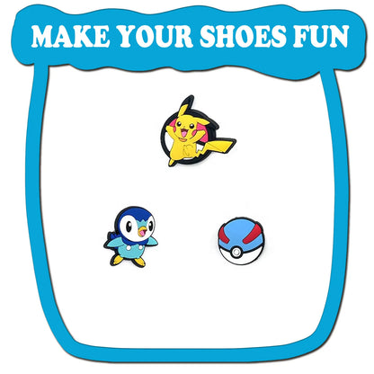 Pokemon Shoe Charms - PVC Cartoon Shoe Decorations for Slides and Sandals, 20/50/100-Piece Set for Gifts and Parties