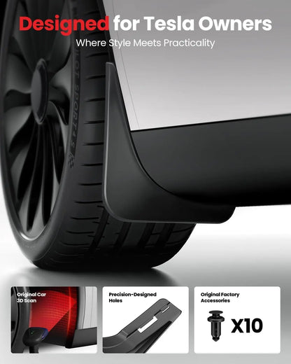 Tesla Model Y & Model 3 Highland Mud Flaps - All Weather Paint Protection Splash Guards
