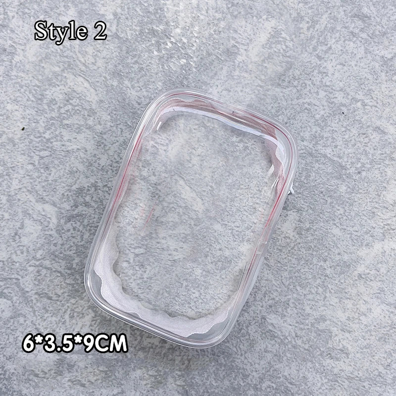 Transparent Jewelry Organizer Box – Plastic Storage Pouch with Keychain, Dustproof Case, Cute Doll Bag for Accessories