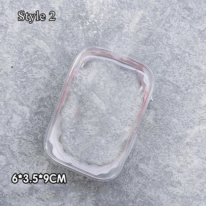 Transparent Jewelry Organizer Box – Plastic Storage Pouch with Keychain, Dustproof Case, Cute Doll Bag for Accessories