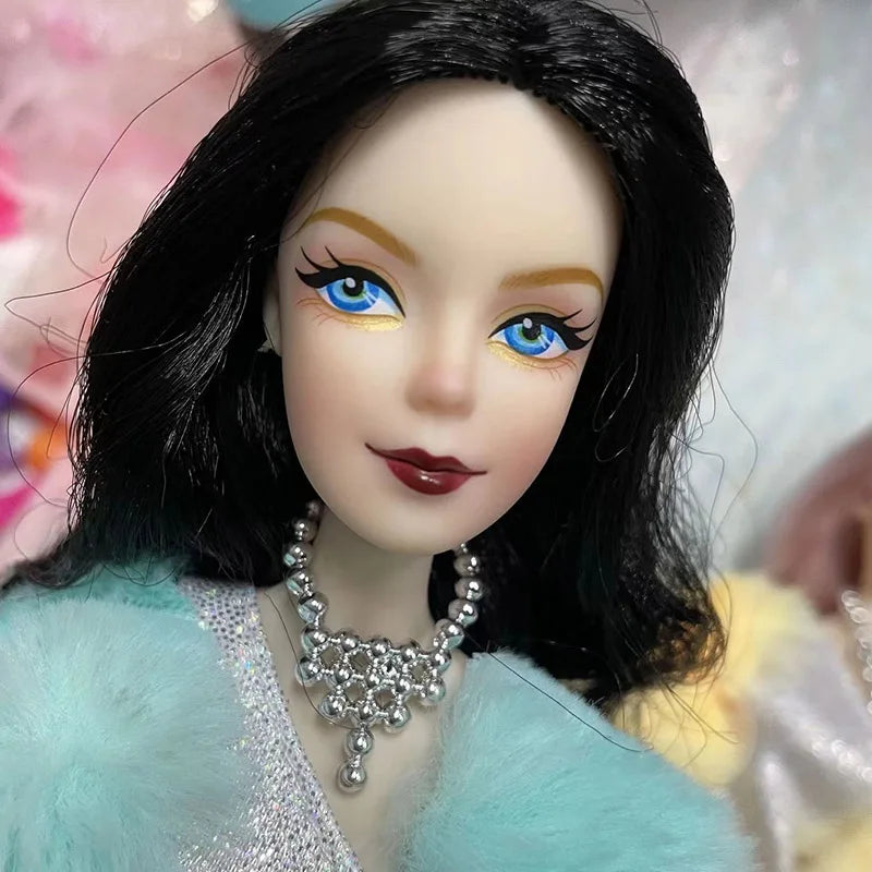 30cm Lady Doll Head – Big Wavy Curly Hair, 1/6 Dress-Up Accessory for Girls DIY Toys