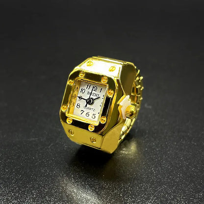 Kiss Jewelry Digital Quartz Finger Watch Ring – Mini Elastic Punk Style Clock Ring for Women, Men & Couple Teens Accessory