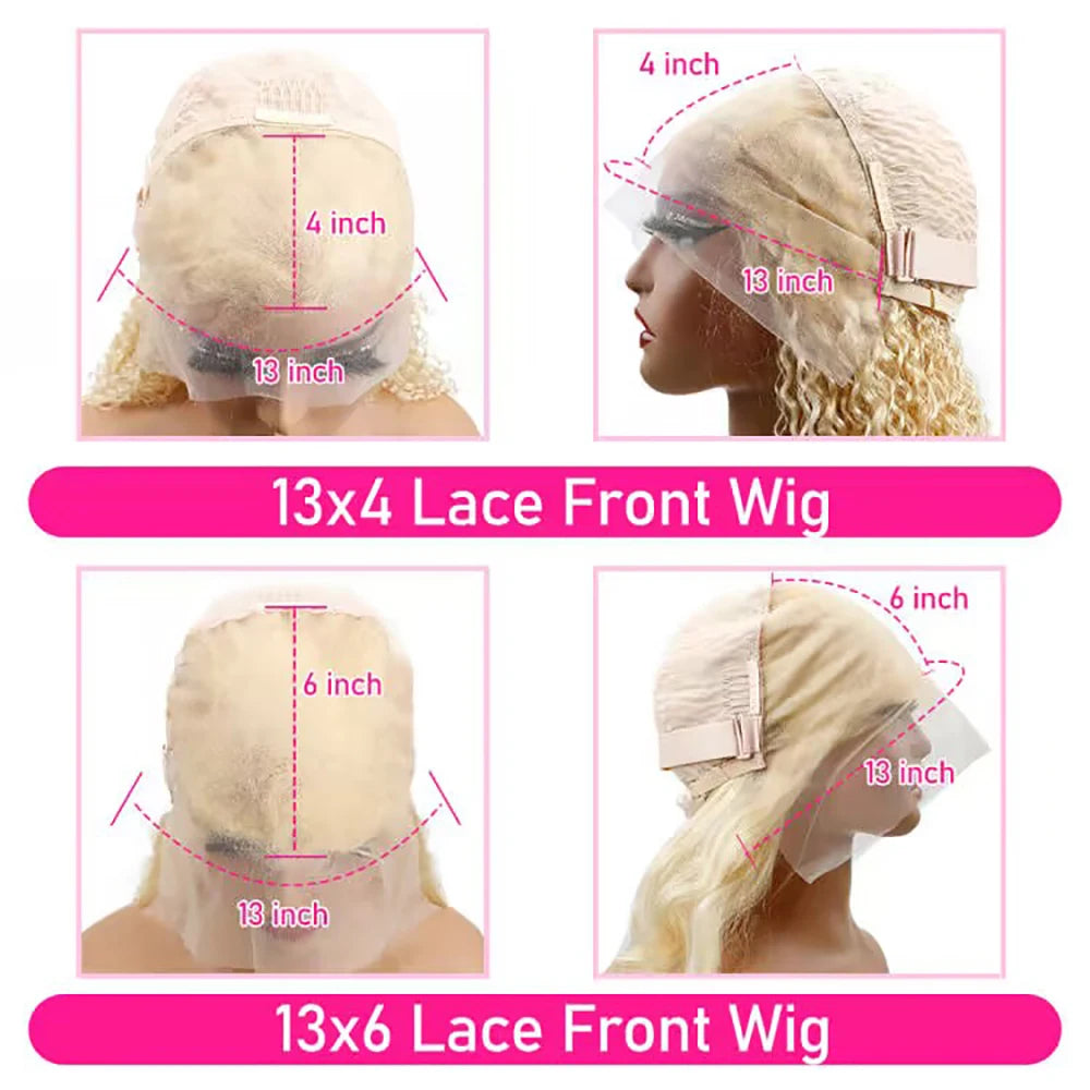613 Blonde Lace Front Human Hair Wig - HD Transparent 13x4 13x6 Lace Frontal 200% Density Brazilian Straight Wig for Women