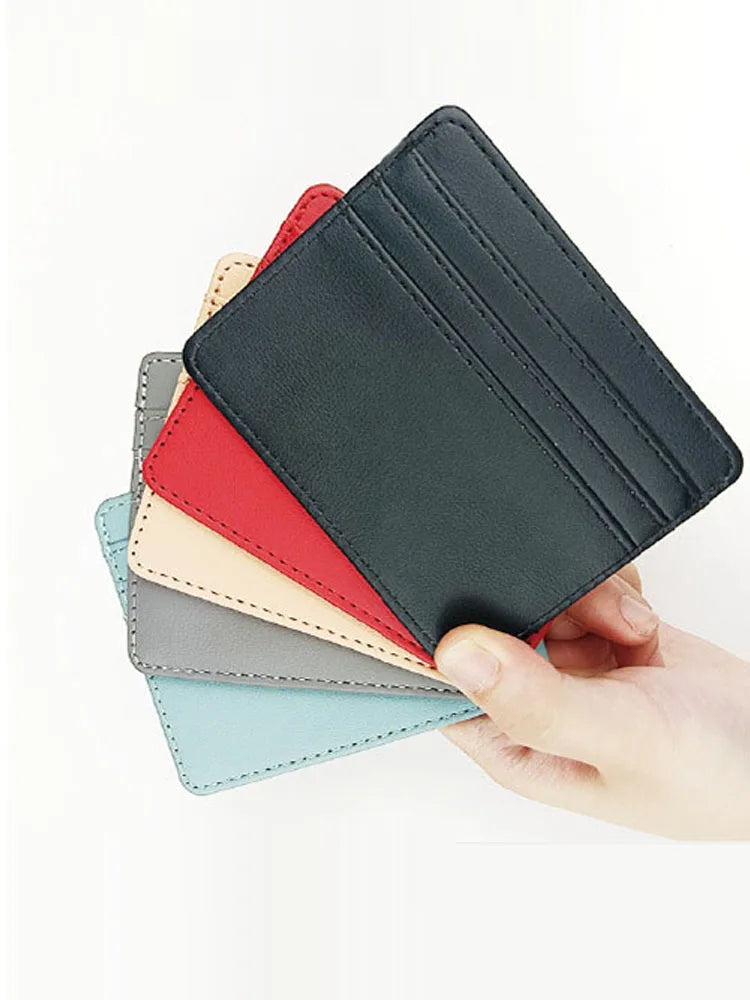 PU Leather ID Card Holder - Slim Multi-Slot Candy Color Wallet | Business and Credit Card Case for Women and Men
