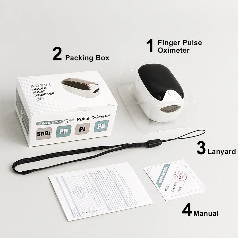 Medical Finger Pulse Oximeter – Oxygen Saturation, Heart Rate Monitor for Adults and Children, Pediatric Health Care Tool