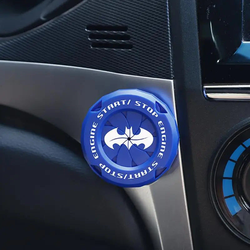 Bat Design Push Start Button Cover – Universal Car Engine Start/Stop Protective Ignition Button Cap Accessory