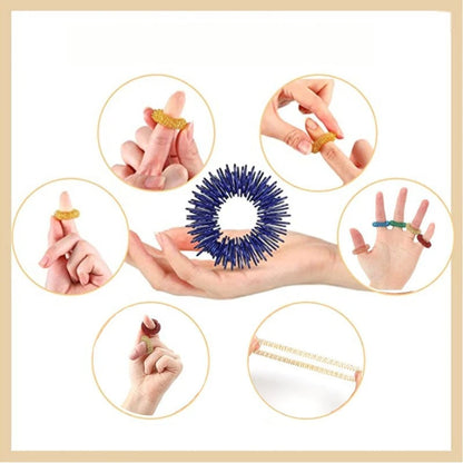 10pcs Hot Sale Sujok Finger Massage Rings – Gold Acupuncture Health Care Body Massager