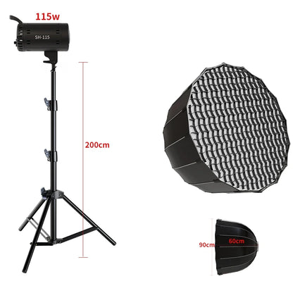 Bowens 135W LED Photography Studio Light Kit - Dimmable Video Lamp with 2m Tripod, 3000–6500K & 3 Colors
