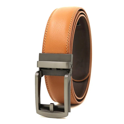 Genuine Leather Men’s Belt - Cowhide Luxury Automatic Buckle Business Casual Designer Waist Belt