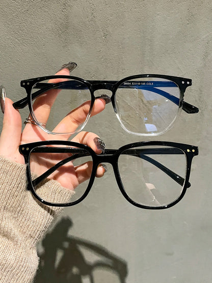 2PCS Classic Square Frame Glasses for Women & Men – Daily Life Eyewear & Clothing Accessories