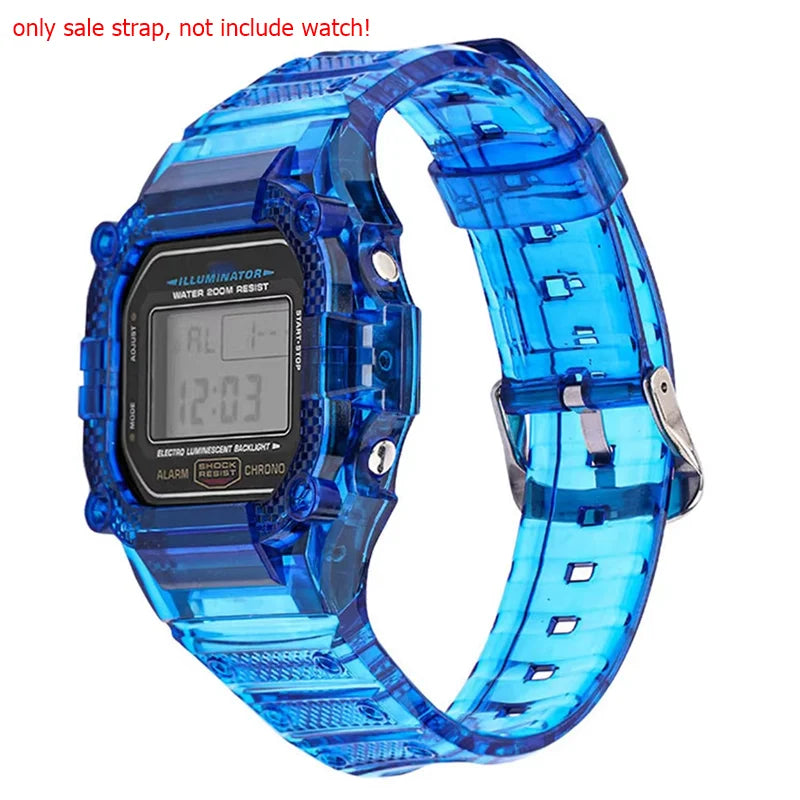 TPU Resin Watch Case and Strap for Casio G-Shock - Replacement Wristband for DW-5600, GW-M5610, M5600 and GLX-5600 Models