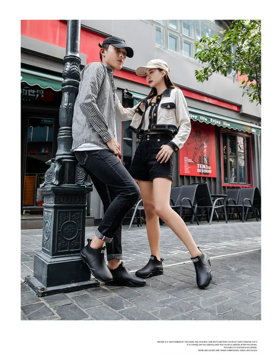 New Waterproof Rain Shoes for Women & Men – Ankle Rain Boots, Anti-Slip, Wear-Resistant, Plush for Summer & Winter
