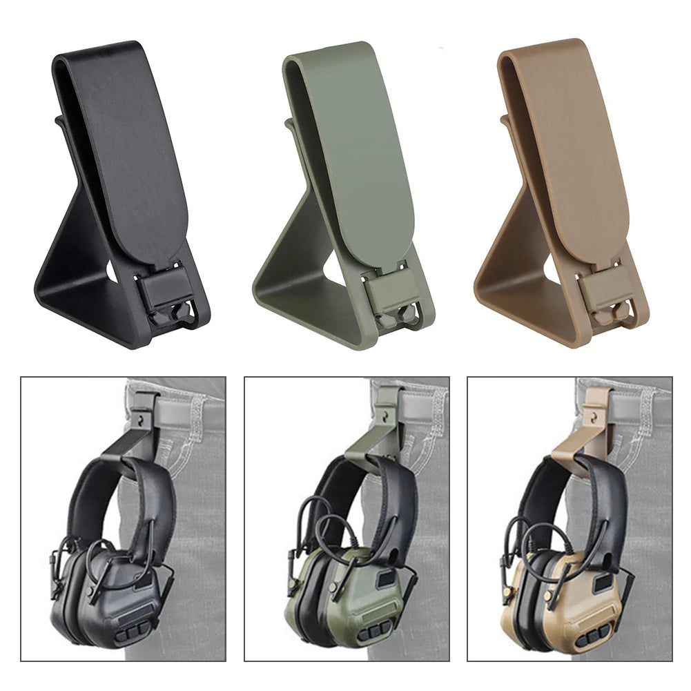 Tactical Headset Hang Buckle - MOLLE Quick Release Belt Clip for Hunting, Shooting & Outdoor Gear Accessories