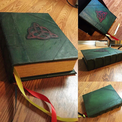 Book of Shadows Journal – Green Cover Bound Blank & Lined, 350 Pages for Spells & Records, Retro Gift Spellbook