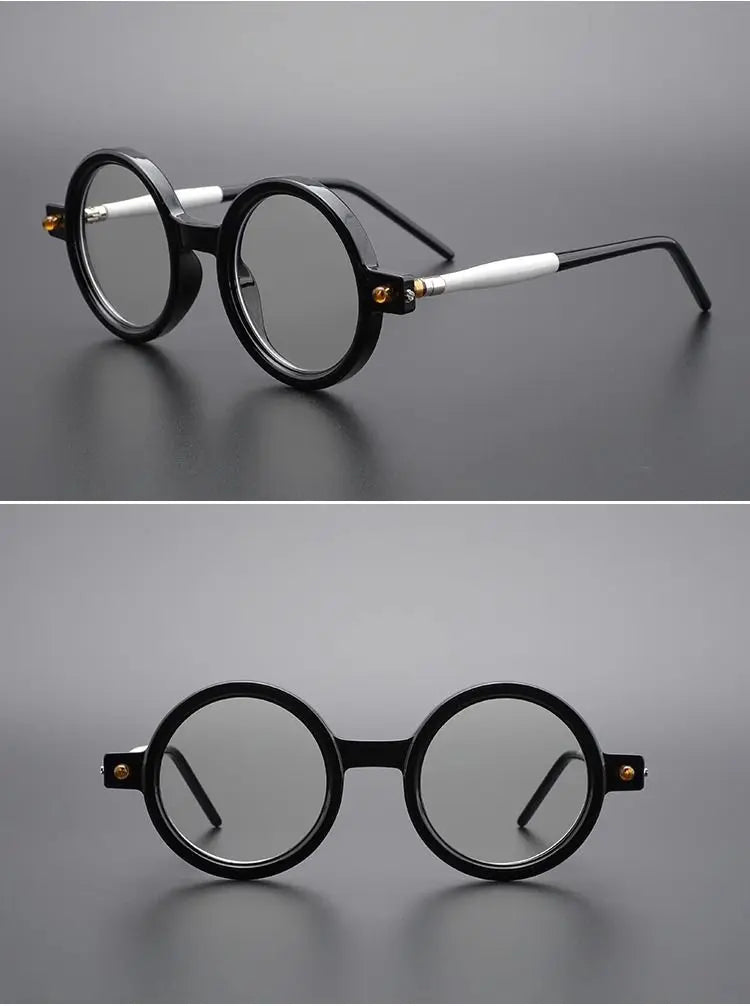 Shatar Retro Large Round Reading Glasses – Coarse Frame Unisex Anti Blue Light Eyewear for Men & Women