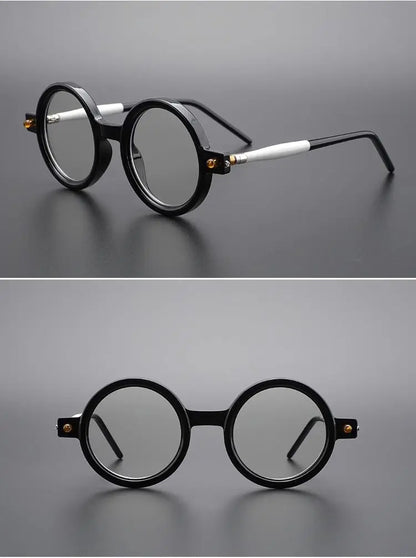 Shatar Retro Large Round Reading Glasses – Coarse Frame Unisex Anti Blue Light Eyewear for Men & Women