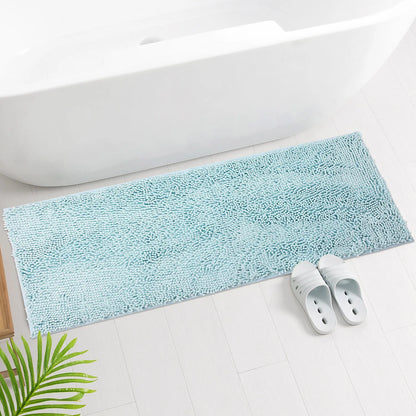 Chenille Long-Haired Bath Mat – Absorbent Bathroom Floor Mat for Tub, Living Room, and Entrance Foot Pad
