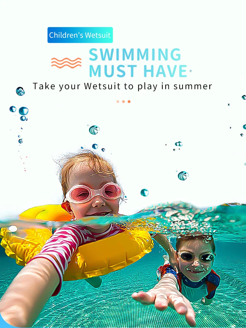 Children's 2mm/3mm Neoprene Wetsuit – One-Piece Long Sleeve Diving Suit for Cold Protection, Sunscreen, Surfing, Swimming & Snorkeling