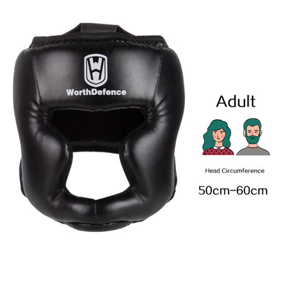 WOSWEIR Kickboxing Helmet – PU Protective Gear for Karate, Muay Thai, MMA, Sanda & Boxing – Adult & Kid Training Equipment