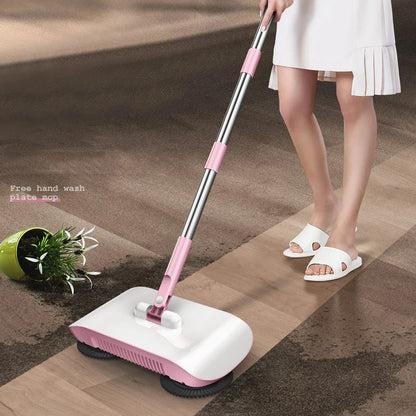 2-in-1 Hand Push Broom and Mop Combo Set - Household Dustpan and Broom for Floor Cleaning - Magic Sweeper Home Cleaning Tools