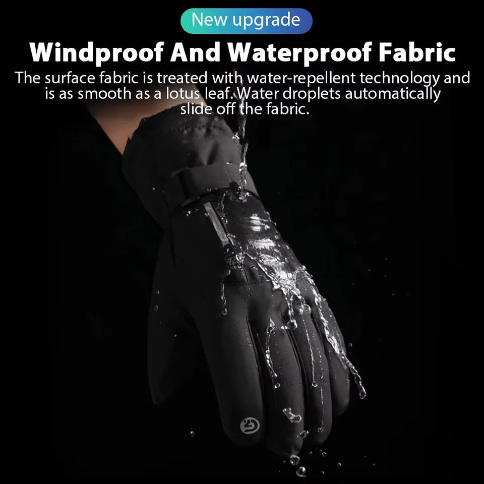 GOBYGO Winter Ski Gloves – Thick Waterproof Touchscreen Non-Slip Cold Weather Gloves with Extended Wrist for Men & Women