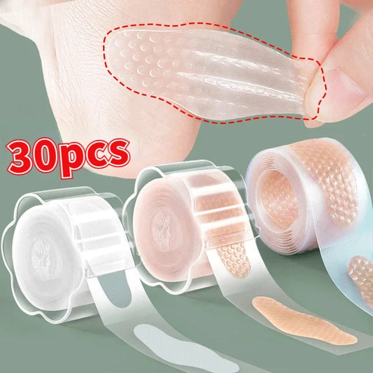 30-Piece Gel Heel Protector Pads - Adhesive Foot Care Cushion Stickers for Blisters & Shoe Comfort