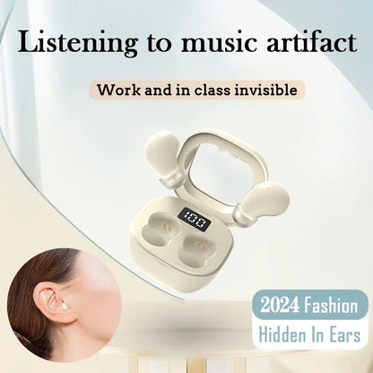 SK Wireless Bluetooth Earbuds - Invisible Small-Head Design, Comfortable Fit, Deep Bass & Sport-Friendly Headphones for All Phones