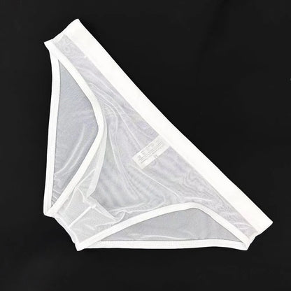 Ultra-Thin Transparent Mesh Men's Briefs - Quick-Dry See-Through Underwear Plus Size