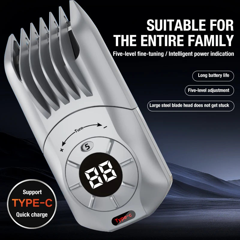 Electric Hair Clipper – Home Use Hair Cutting Tool for Adults & Kids, Self-Cutting Salon Trimmer & Grooming Kit