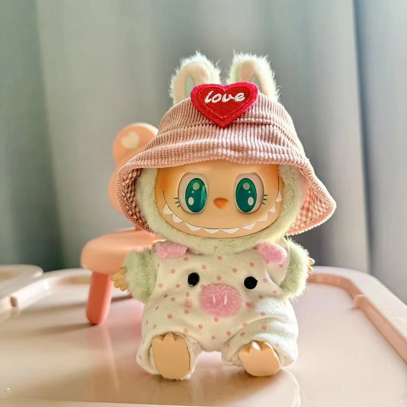 Labubu Doll Clothes Outfit — Accessories for 1st & 2nd Gen Sitting Party Dolls | Powder Point Pig Costume