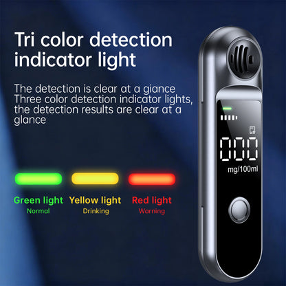 Portable Digital Breathalyzer – Rechargeable Personal Alcohol Detection Tester with Compact Design