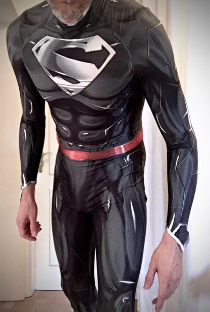 Adults Man of Steel Cosplay Costume – Superhero Zentai Bodysuit for Halloween and Party