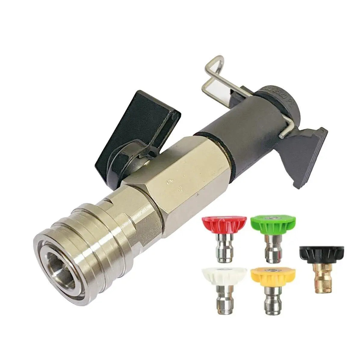 High-Pressure Washer Ball Valve Kit - 1/4" Quick Connector for Karcher, Lavor, Stihl & Nilfisk Hoses