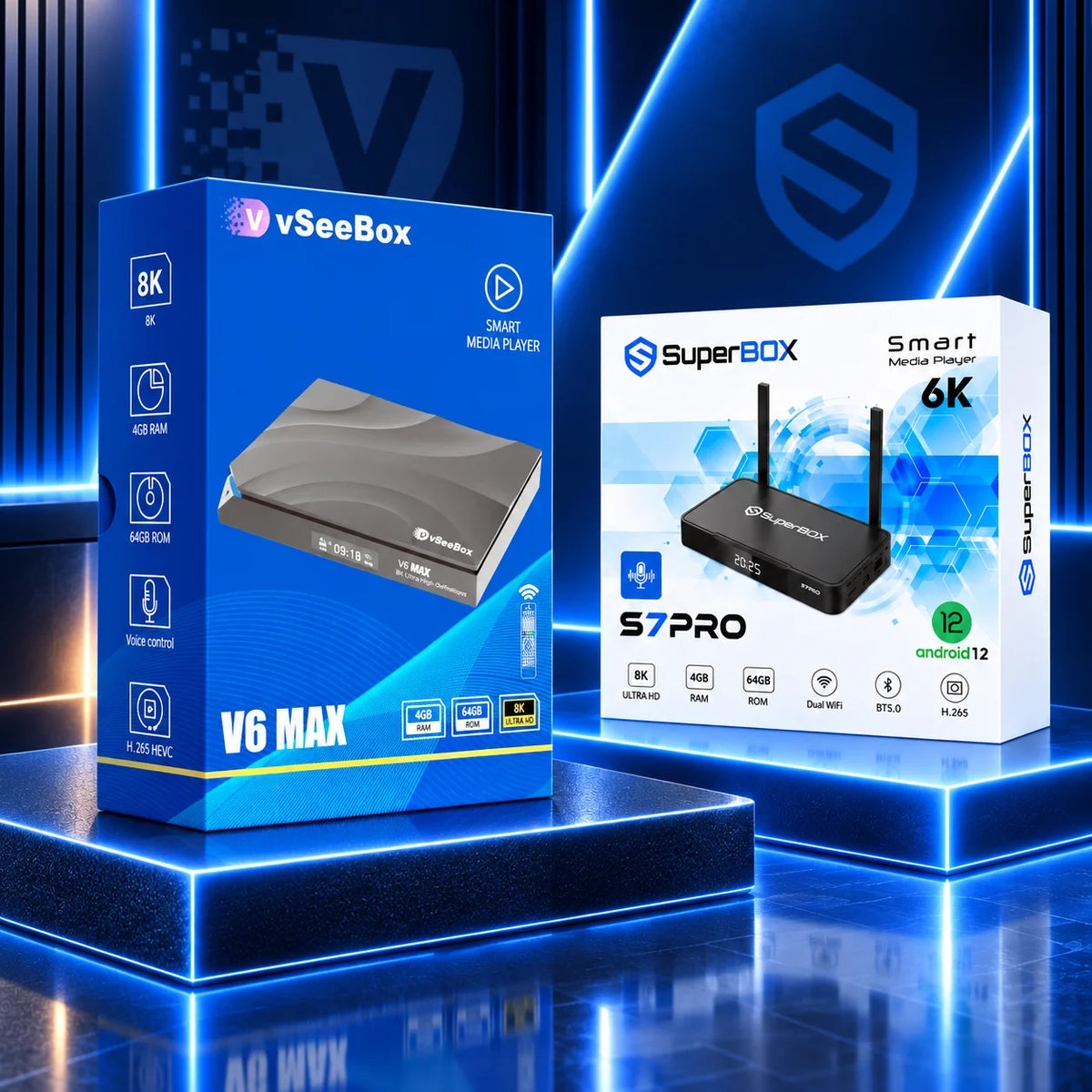 vSeeBox V6 Max Media Streaming Device + Free S7 Pro - Combo Deal with US Shipping