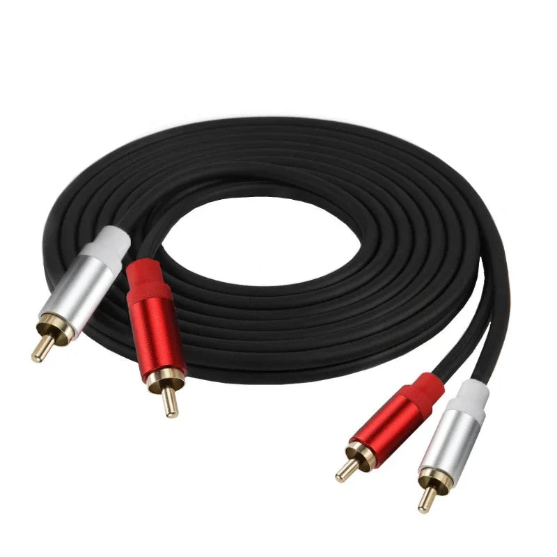 Gold Plated RCA Male to Dual RCA Male Audio Video Cable with Metal Shell High Quality Stereo Twin RCA Connector Wire Cord