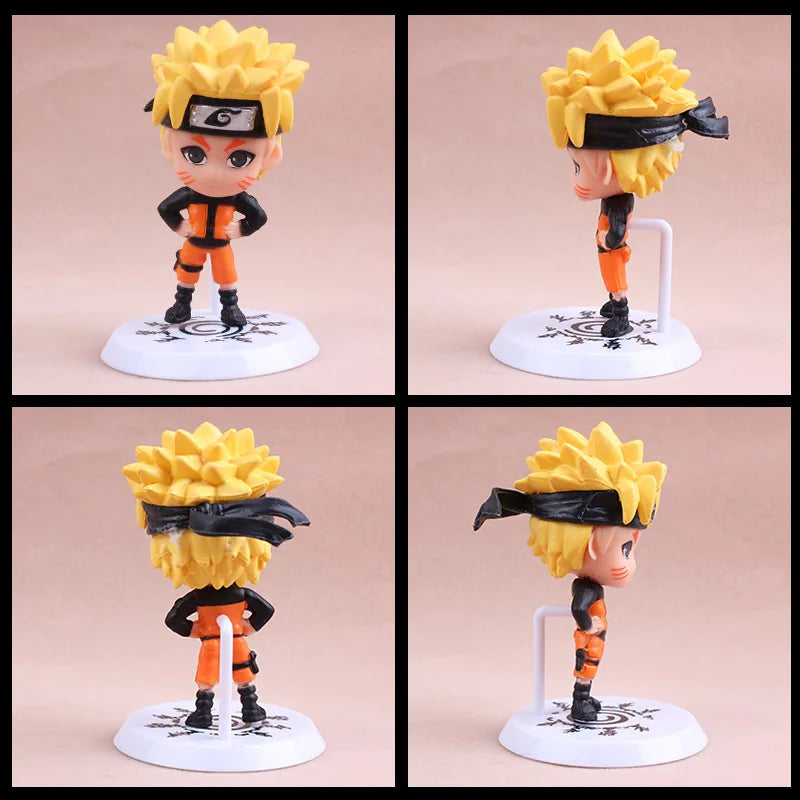6pcs Naruto Mini Figures Set – Sasuke, Gaara, Uchiha Madara 7-8cm Anime Collectible Figurines with Base