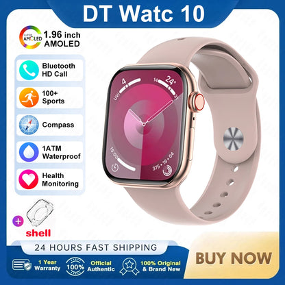 2025 DT 10 Smart Watch – 2.01" AMOLED, 16GB, Music, 3D Surround, BT Call, Waterproof Smartwatch for Men & Women