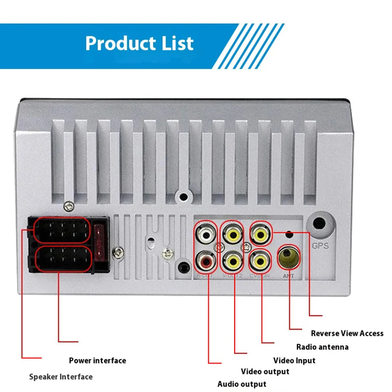 7 Inch 2 Din Car Stereo - Universal Touchscreen Multimedia MP5 Player with USB, TF Card & Bluetooth