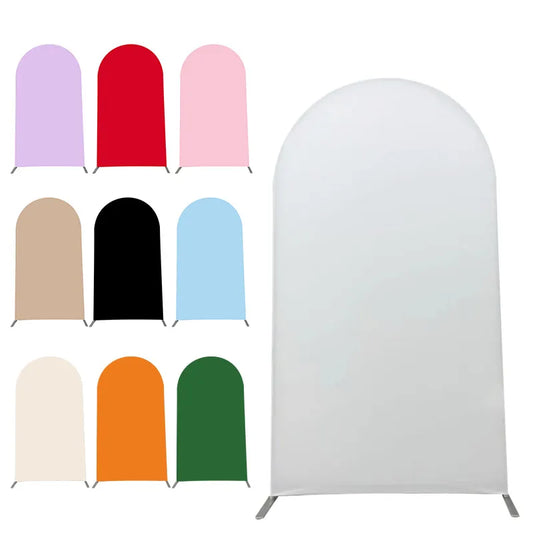 Solid Color Spandex Wedding Arch Cover - Elastic Screen Fabric for Banquet Decoration, U-Shaped Shelf Cloth Cover for Event Styling