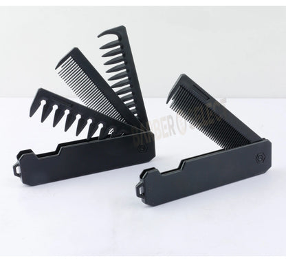 Newest 1/2/3-in-1 Portable Folding Comb – Wide Tooth Barber Clipper, Mini Beard & Hair Combing Styling Tool