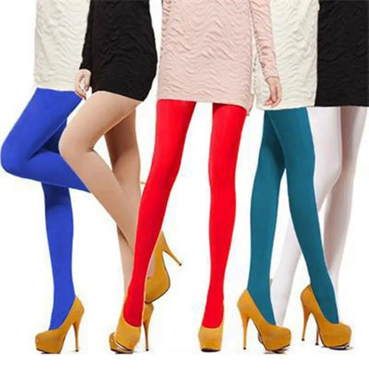 Candy Color 120D Velvet Tights - Seamless Warm Stretch Pantyhose for Women, Long Stockings