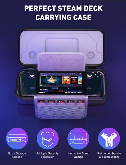 Carrying Case for Steam Deck – Portable Storage Bag with Card Slots for Gaming Accessories