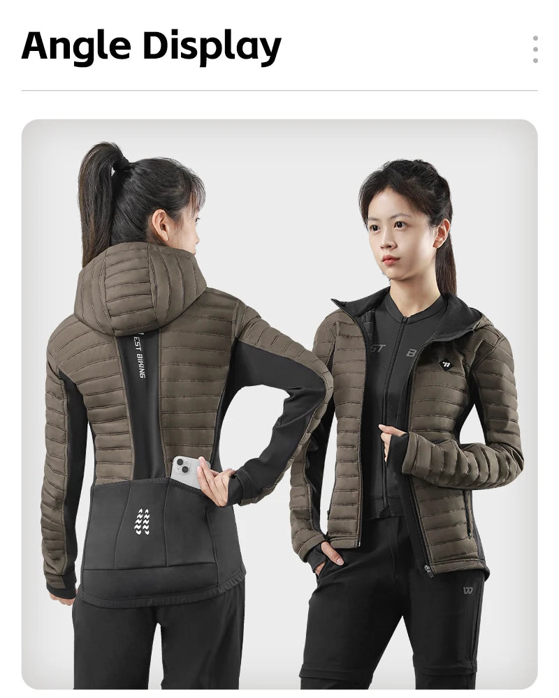 WEST BIKING Men's Winter Cycling Jacket - Thermal Fleece Windbreaker for MTB & Motorcycle, 0℃-15℃