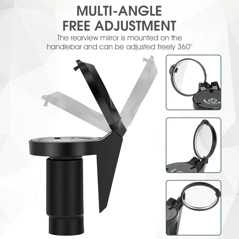 WEST BIKING Adjustable Bicycle Rearview Mirror – Universal Convex Handlebar End Mirror for MTB & Road Bikes
