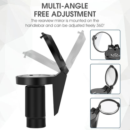 WEST BIKING Adjustable Bicycle Rearview Mirror – Universal Convex Handlebar End Mirror for MTB & Road Bikes