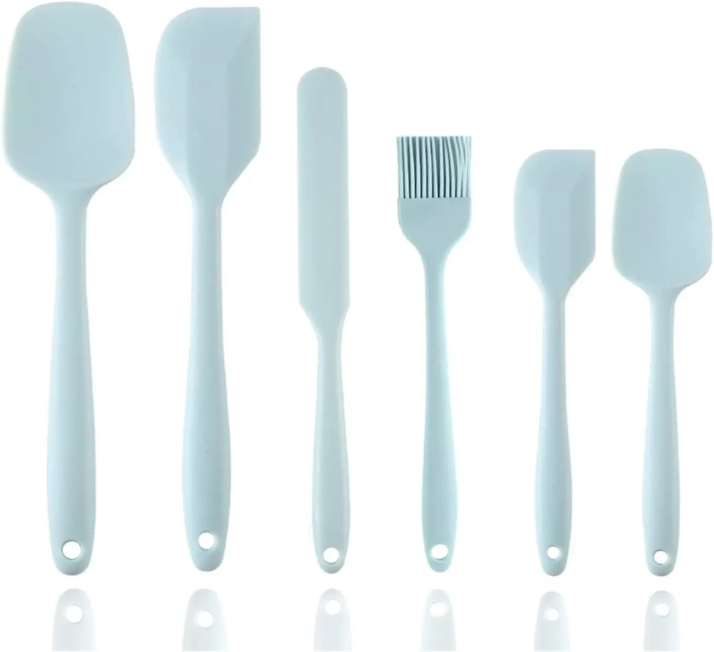 6-Piece Silicone Spatula Set: Food Grade Non-Stick Heat Resistant Turner Spatulas for Cooking, Baking, Mixing - Essential Baking Tools