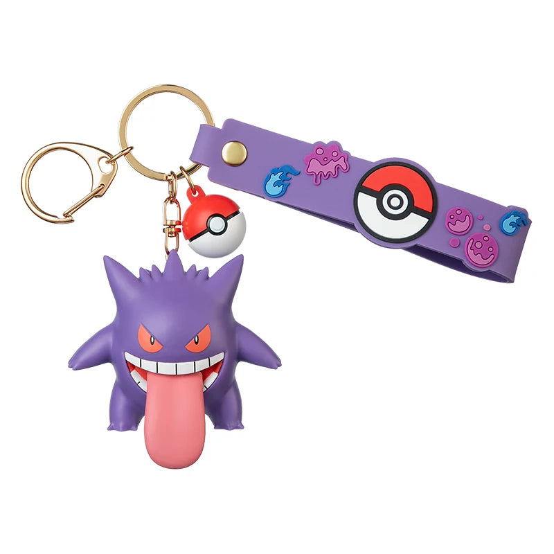Genuine Pokémon Keychain Figures – Morpeko, Gengar, Meowth, Cubone & Jigglypuff Anime Action Toy Keyring Fragrance Pendant Gift